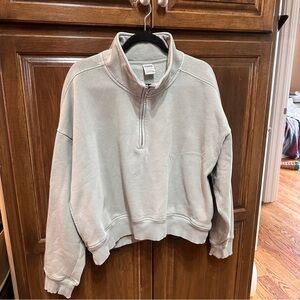 PINK Victoria's Secret Light Green Quarter-Zip Sweatshirt XL